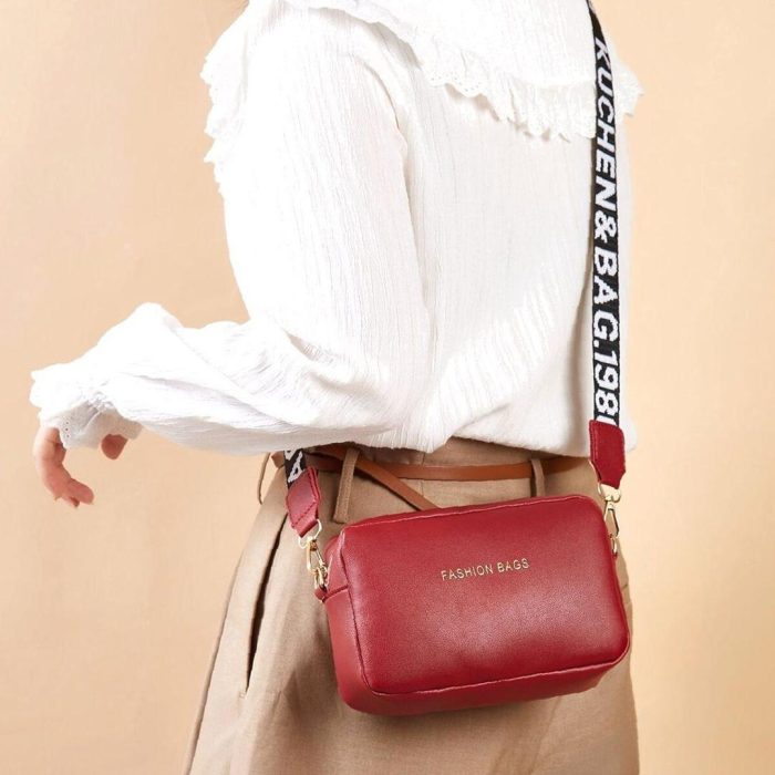 Chic Maroon Leather CrossBody Bag For girls